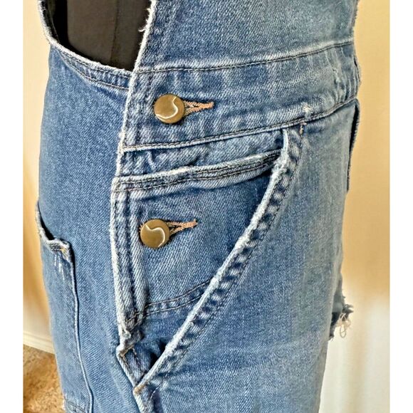 Joes Jeans Shortalls Taylor Hill Medium Blue Denim Bib Overall Shorts Y2K Boho - Picture 11 of 16